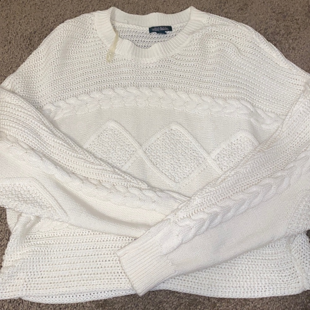white sweater